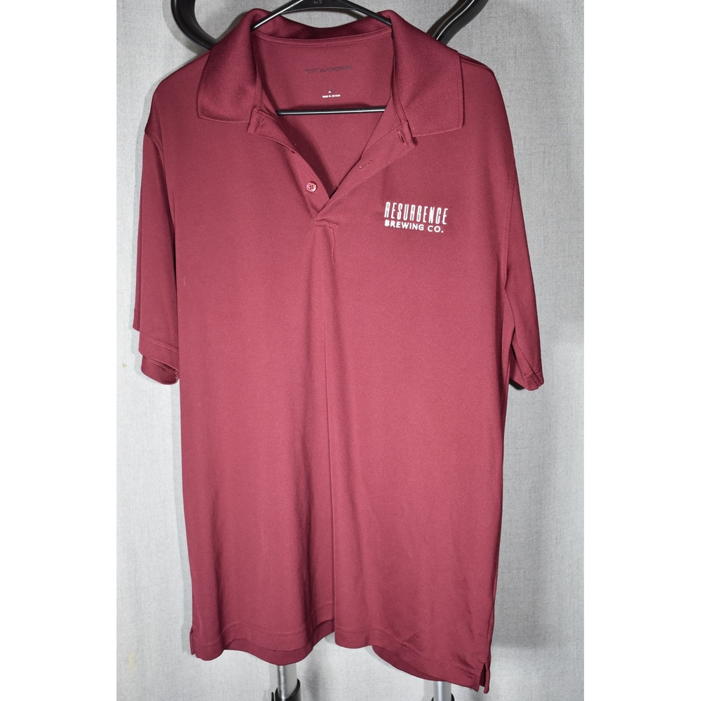 Port Authority Mens Resurgence Brewing Co Polo Shirt Burgundy Maroon Large L